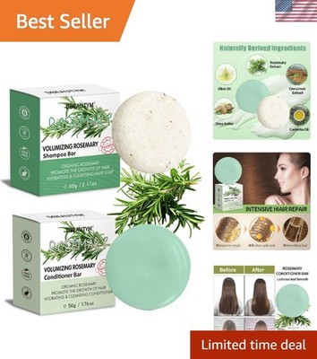 Eco-Friendly Rosemary Shampoo & Conditioner Bar Set - For Luxurious Hair Growth