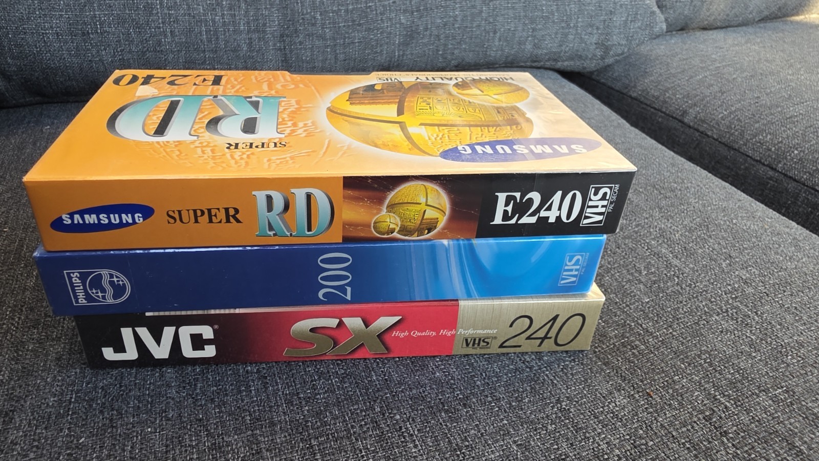 Job Lot 3x Blank VHS Tapes Brand New Sealed  Philips HG, JVC SX, Samsung RD E240 image 2