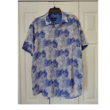 Bugatchi Mens Linen Short Sleeve Hawaiian Shi...
