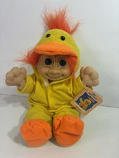 Russ Troll Kidz “Chickee” Plush Doll Yellow Duck Outfit w/ Tag Vintage 1993