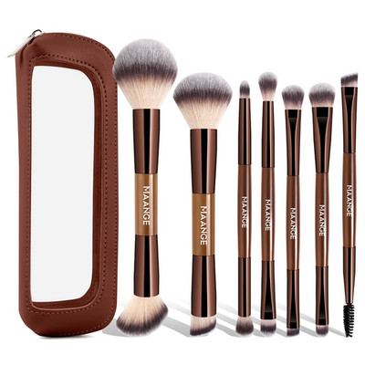 MAANGE 7 PCS Foundation Makeup Brush Set With Bag, Make up Brushes, Eyeshadow Co