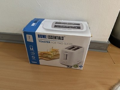 Home Essentials 2-Scheiben-Toaster Weiß, 6 Stufen, Krümelauffangblech