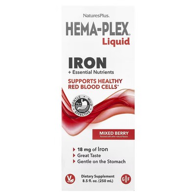 Natures Plus, Hema-Plex Liquid, Mixed Berry, 8.5 fl oz (250 ml)