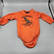 Vintage 90s OSHKOSH Long Sleeve Dinosaur Dans Bodysuit 24 Months / RARE