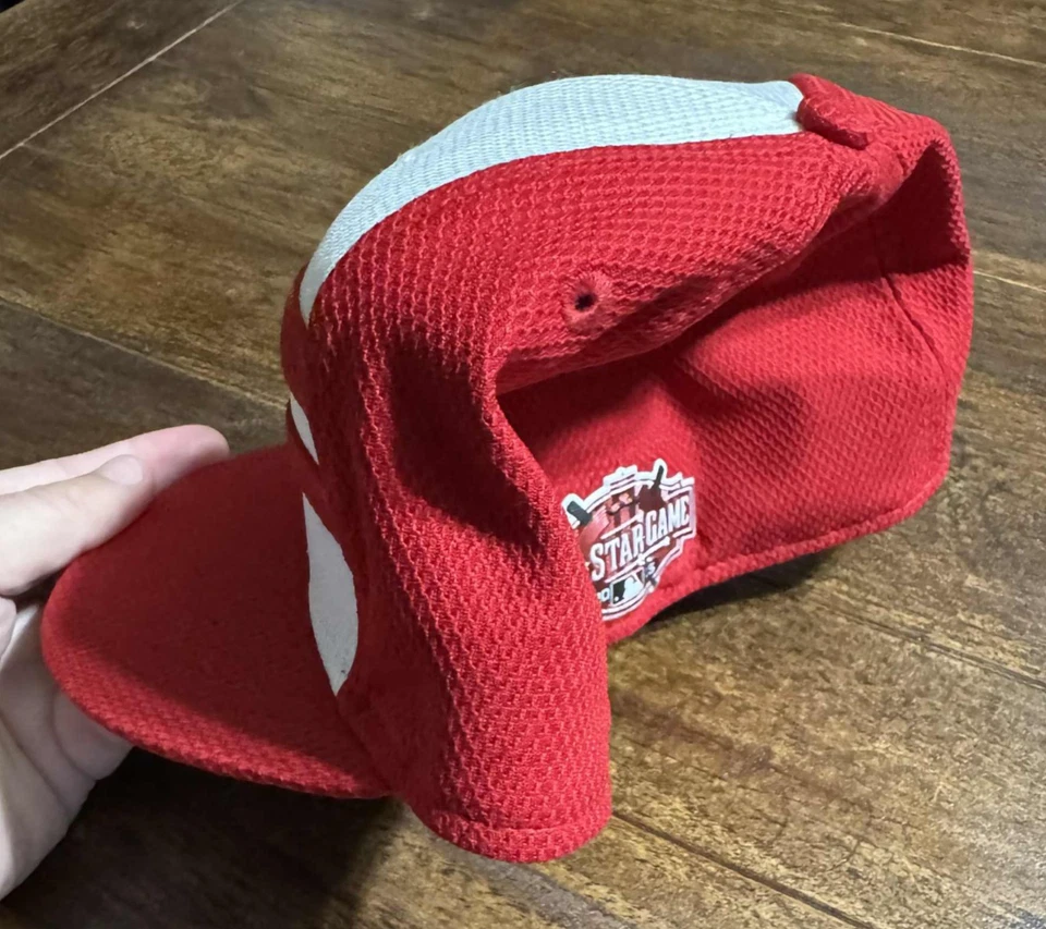 Cincinnati Reds Hat Cap Fitted Mens 7 1/8 Red White MLB 59Fifty All Star Game - Image 4 of 4