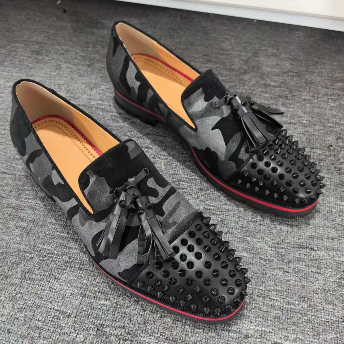 SAOLA Scarpe eleganti in pelle stile britannico da uomo nappe rivetti nightclub sera festa DJ