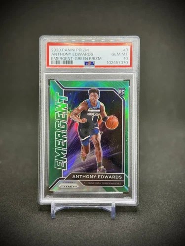 Anthony Edwards 2020 Panini Prizm Rookie Emergent Prizm PSA 10 Gem Mint