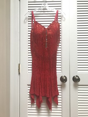 ladies latin dresses Latin Dance Dresses Ture Red Women's Set Lycra Spandex Dress Dancing Costume