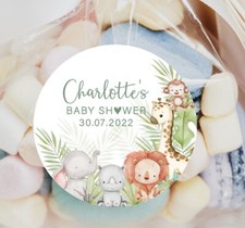 24 x Baby Shower Personalised Stickers, ready to Pop, 45mm