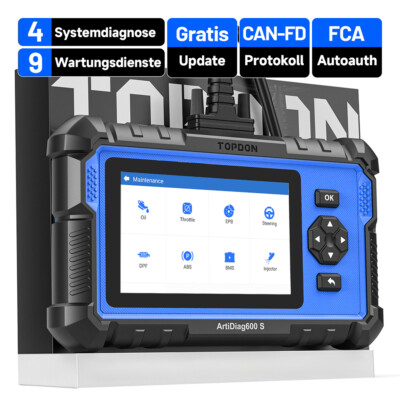  2025 TOPDON AD600S 2.0 Profi KFZ OBD2 Diagnosegerät Auto Scanner TPMS SAS ABS
