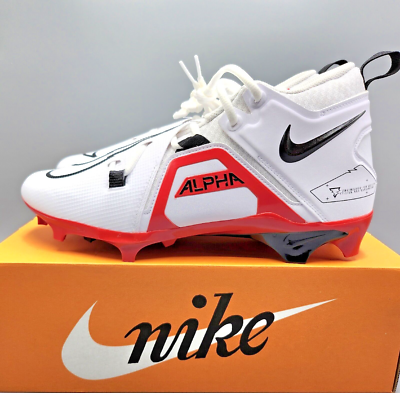 Nike Alpha Menace Elite 3 Pro Football Cleats White Red  display picture 1