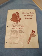 OLD Advertisement The La Belle Filmstrip Adapter for a Slide Projector