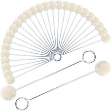 28Pcs Wool Daubers Brush, Wool Ball Brush with Metal Handle, Leather Dye Tool Ap