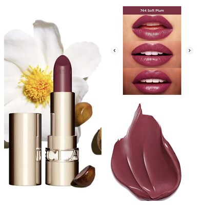 2 Pack Clarins Joli Rouge Moisturizing Long Wearing Lipstick 744 Soft Plum 3.5g
