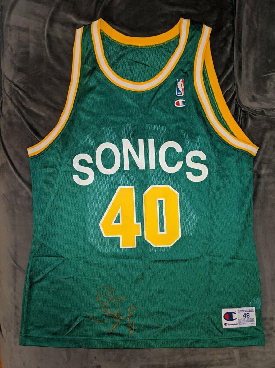 Seattle Supersonics Shawn Kemp Champion Jersey Size 48