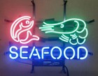 24"x20" Seafood Fish Shrimp Neon Sign Light Lamp Handmade Collection Display