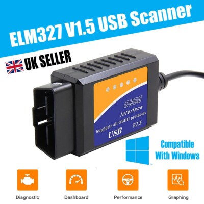G2 ELM327 USB V1.5 OBD2 Scanner Subaru Hyundai kompatibel, ScanTool.net enthalten