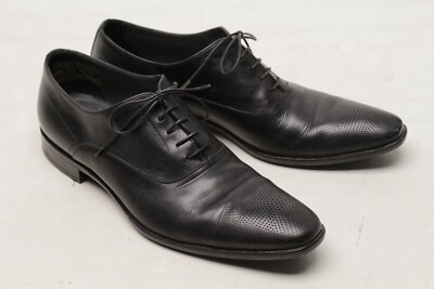 Hugo Boss Mens Dress Shoes 7 M Black Leather Micro  display picture 2