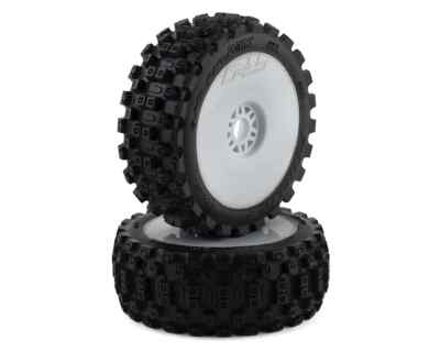 Pro-Line Badlands MX Pre-Mounted 1/8 Buggy Tires White M2 w/Velocity V2 Wheels
