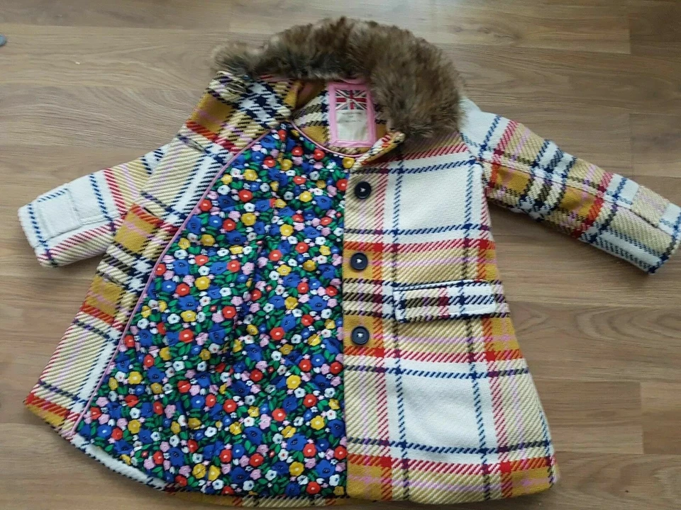 Mini Boden Girls Wool Heritage Coat Checked Age 3-4 Years TD002 BB 05 - Image 2 of 3