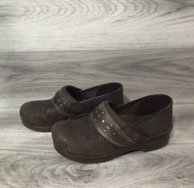 Dansko Size 40 Womens Brown Leather Clogs Nursing