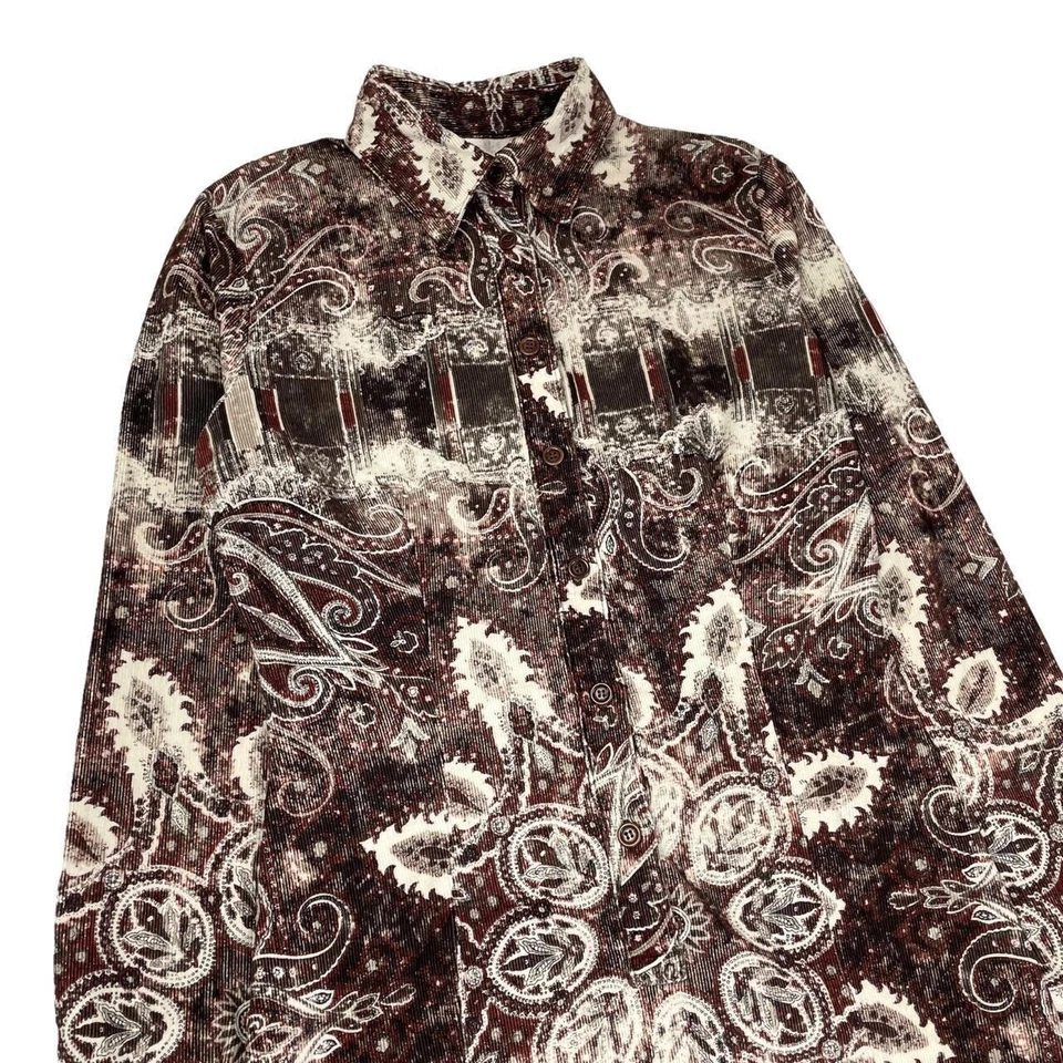 Jean Paul Gaultier Jeans Dress Corduroy Open Collar Button Up Midi Shirt Size 12 - Image 3 of 4