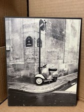 Vintage-style VESPA SCOOTER Black & White Photo Decorative Print ~10.5 x 8.5"
