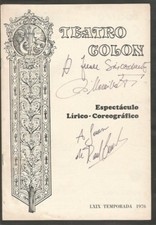 Programa Colon Teather Opera 1976 R Candal G Tarsi +4 otras firmas originales