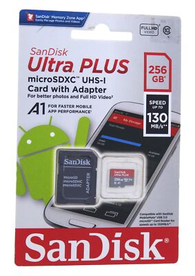 SanDisk Ultra Plus Micro SDXC UHS-I Card With Adapter (256GB)