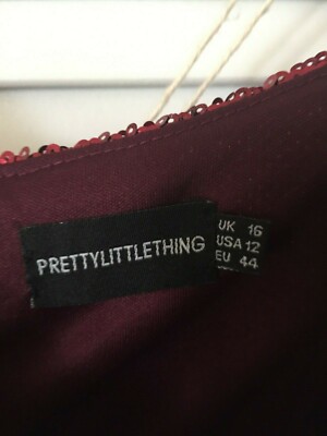 pretty little thing burgundy sequin dress Harper Sequin Mini Dress