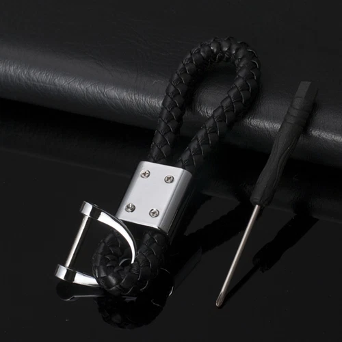 BMW Leder Schlüsselanhänger Emblem Schwarz Anhänger Tuning Keyring Lanyards - Bild 3 von 3