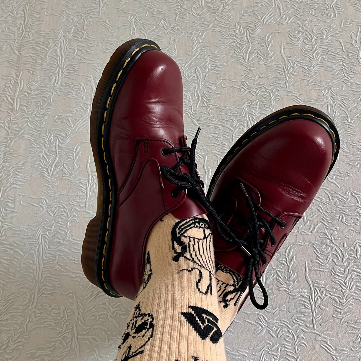 Dr. Martens Cherry Boots 1461 Made In England UK 3 | eBay