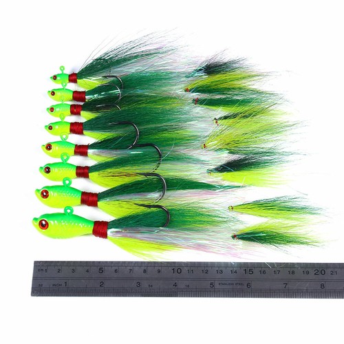 6PCS/Set Bucktail Feather Jigs 7-85g Bait Saltwater Lures Bass Fishing Tackle - Picture 7 of 12