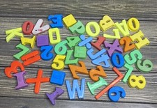 Vintage Plastic Magnetic Letters Shapes Numbers Large Lot