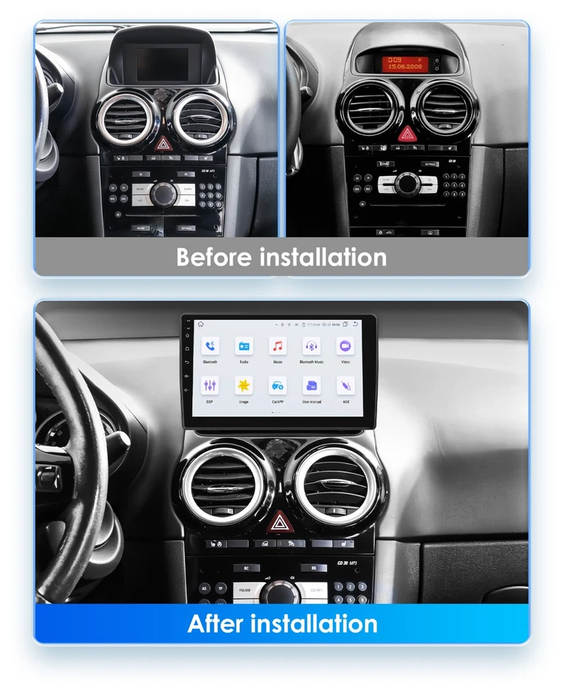 9'' For Opel Corsa D 2007-2012 Android 14 Apple Carplay Car Radio GPS NAVI 64GB - Image 3 of 4