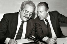 Poster Manifesto Locandina Stampa Vintage Fotografia Falcone Borsellino 50x70 Cm