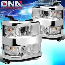 For 2015-2019 Silverado 2500hd 3500hd Pair Projector Headlight Lamp Chrome/clear