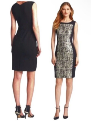 yellow gold color dress Gold Textured Jacquard Mollie Dress main image 1