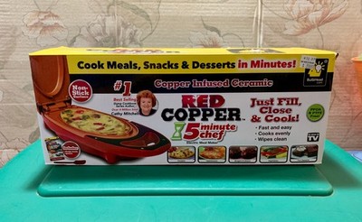 Copper Red 5 Minute Chef Copper Infused Ceramic Electric Meal Dessert Snack Etc