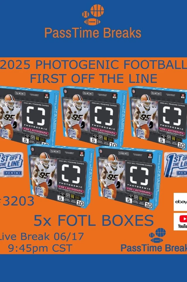 FOTL 2025 PHOTOGENIC FOOTBALL - 5x First Off The Line Boxes  PYT BREAK 3203