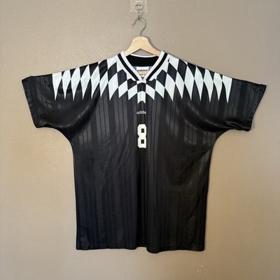 Vintage 90s Adidas Soccer Jersey Men's XL Black Diamond Pattern