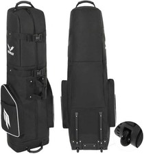 Golf Travel Bag for Airlines with Wheels, Lockable Zipper and Shoes Compartment,