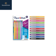 Paper Mate Flair Felt Tip Pens, Medium Point 0.7mm , Assorted Colors, 12 Count