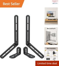 Soundbar Mount Bracket for TV Easy Installation Adjustable Black Alloy Steel