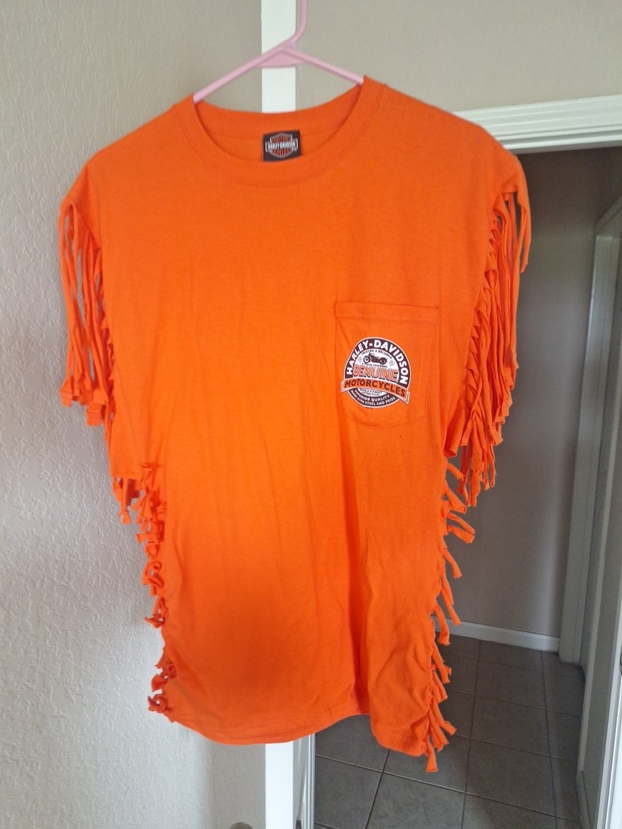 Womans Harley Davidson Authentic Custom Cut And Tied Shirt Size M-L