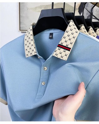 Summer New Men's Fashion ShortSleeve Luxury Customized Business Leisure Comforta