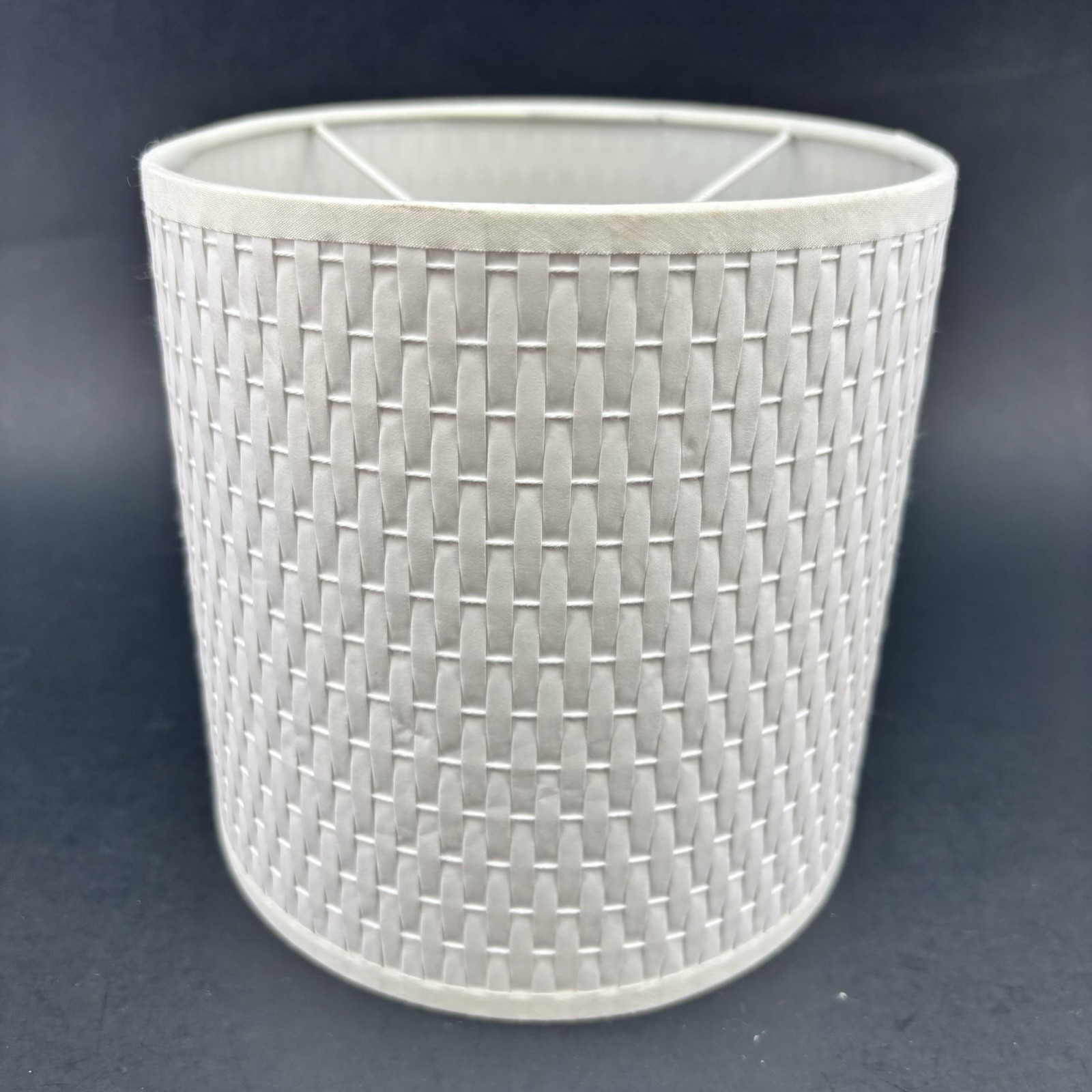 IKEA Alang 9” Oval Off White Woven Wall Lamp Light Shade Lampshade Basket thumbnail 6