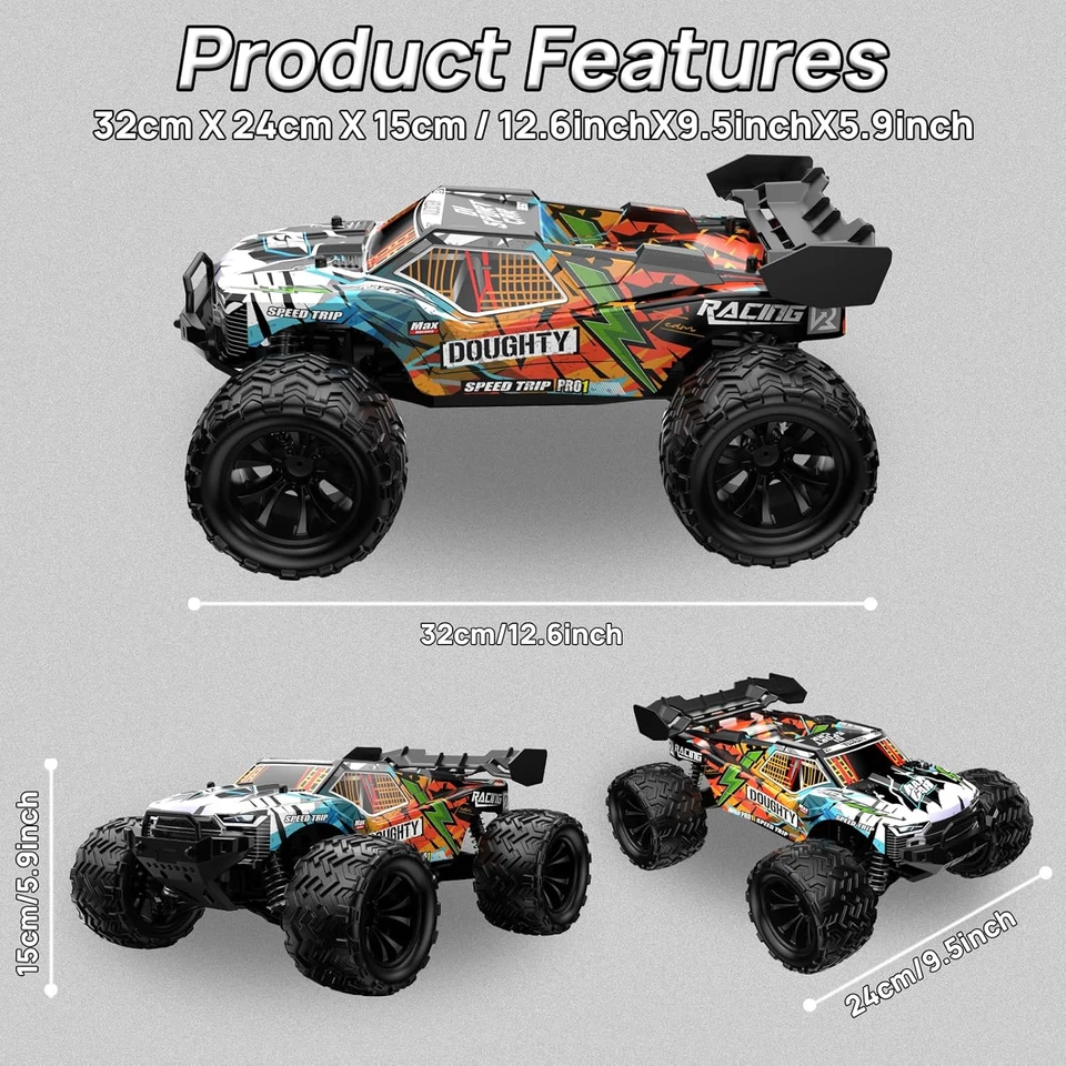 40KM/H Macchina Telecomandata, Auto RC 1:16 per Adulti, Monster Truck Telecomand - Immagine 3 di 4