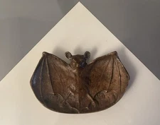 Antique Brass Bat Ashtray Poche Vide Bradley Hubbard P.E. Guerin THICK & HEAVY