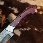 9.2" inch Damascus Steel Hunting Knife Full Tang Resin Handle Leather Sheath — photo 9